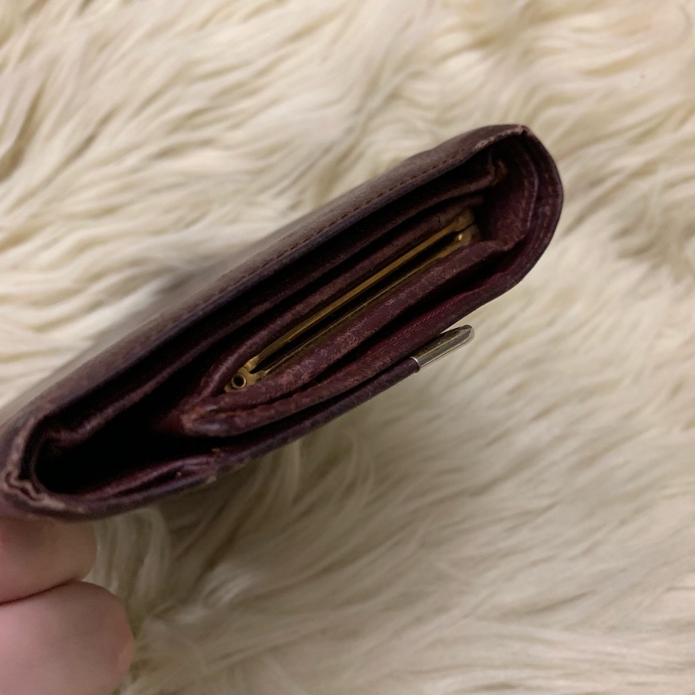 Vintage Cartier Trifold burgundy wallet - Picture 3 of 8